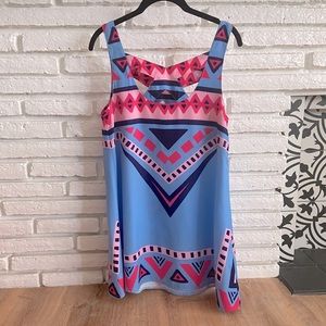 Sabo Skirt Pink Blue Tribal Mini Dress